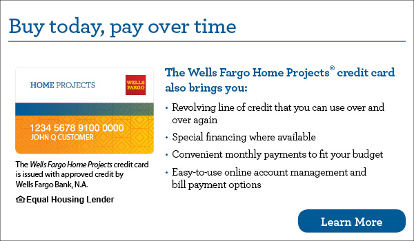 wells fargo home project financing credit card banner